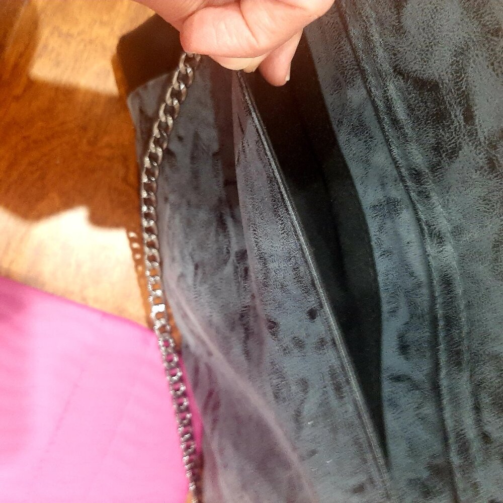 Charcoal minimalist baddie whimsygoth oversized evening bag faux leather - Picture 6 of 15